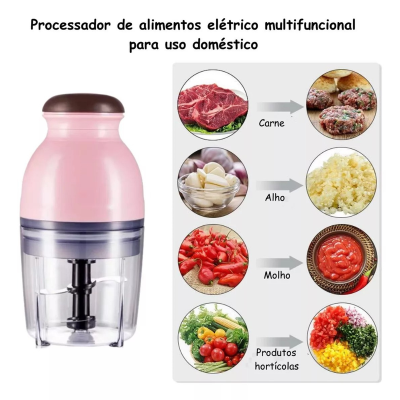 Moedor Elétrico Carne Picador Mini Processadores Alimentos 220V