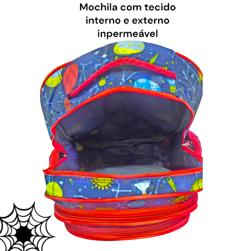 Mochila De Costas Homem Aranha Menino Escolar Infantil