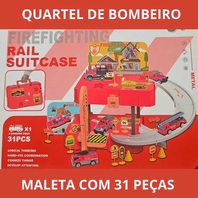 Kit Estacionamento Maleta Base Dos Bombeiros Resgate 31 Pcs