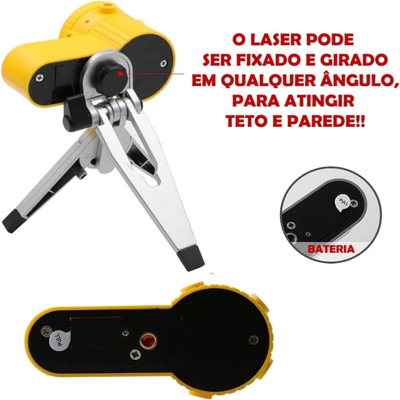 Nível Laser Giratório 360º Com Tripé Nivelador Multifuncional Profissional Piso