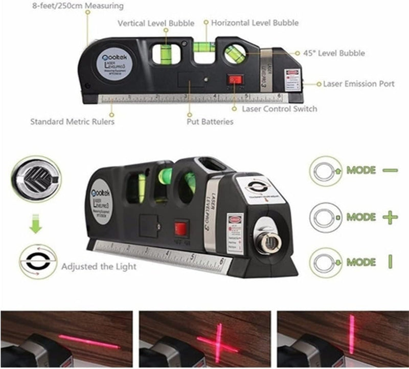 Nível Laser + Tripe Profissional Trena Level Pro3 Estágios Nivelado