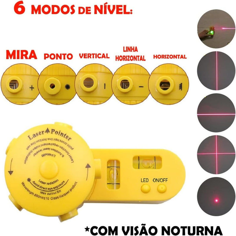 Nível Laser Giratório 360º Com Tripé Nivelador Multifuncional Profissional Piso